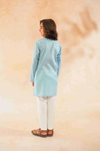 Boys' Golden Brown Cotton Kurta & Trouser Set| Breathable Ethnic Wear