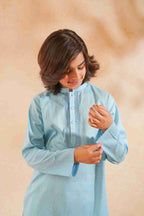 Boys' Golden Brown Cotton Kurta & Trouser Set| Breathable Ethnic Wear