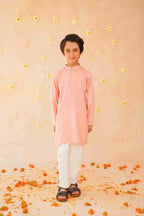 Boys Brown Cotton Kurta & Trouser | Breathable Ethnic Wear