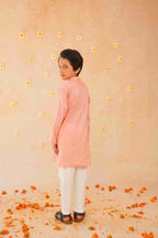 Boys Brown Cotton Kurta & Trouser | Breathable Ethnic Wear