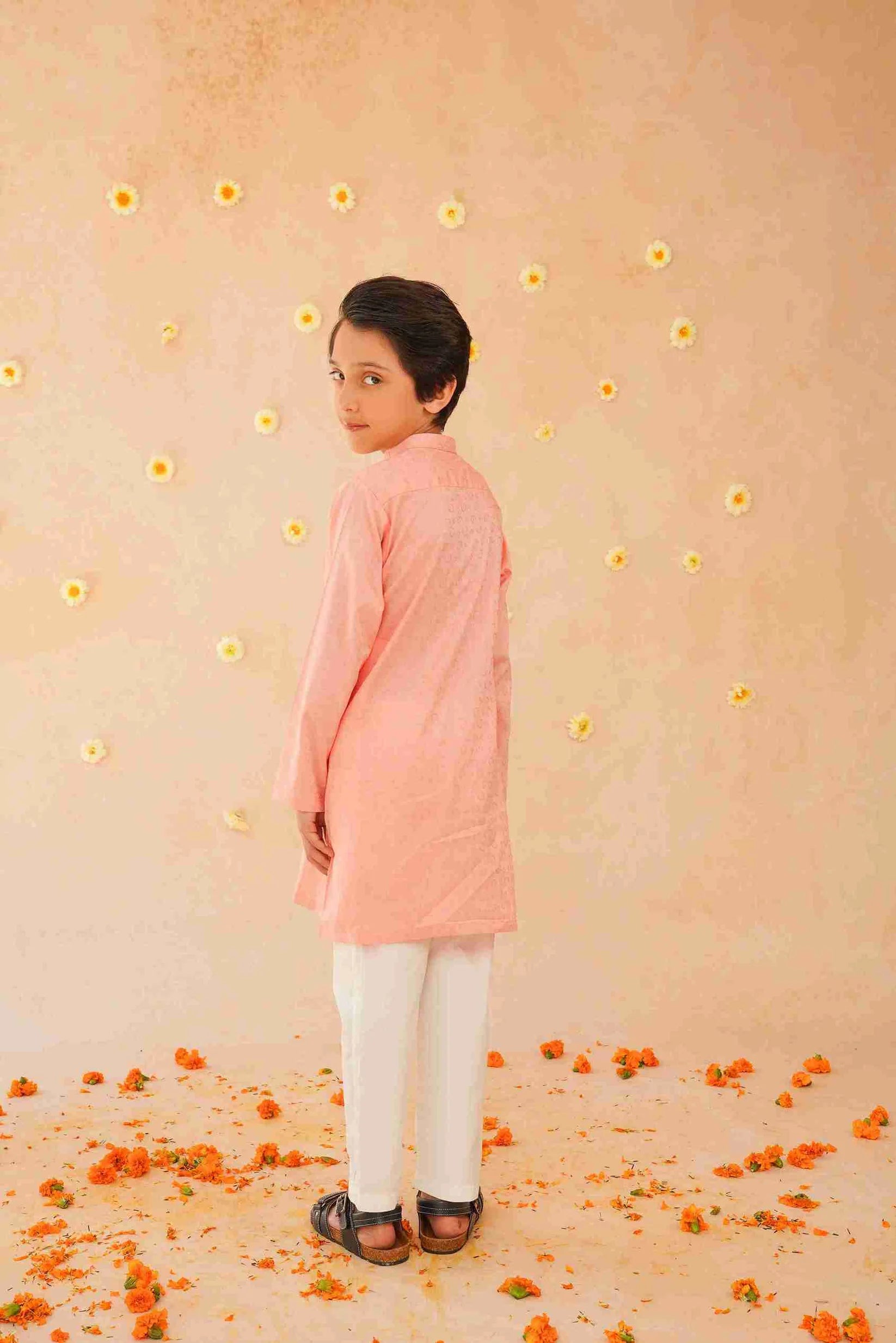 Boys Brown Cotton Kurta & Trouser | Breathable Ethnic Wear