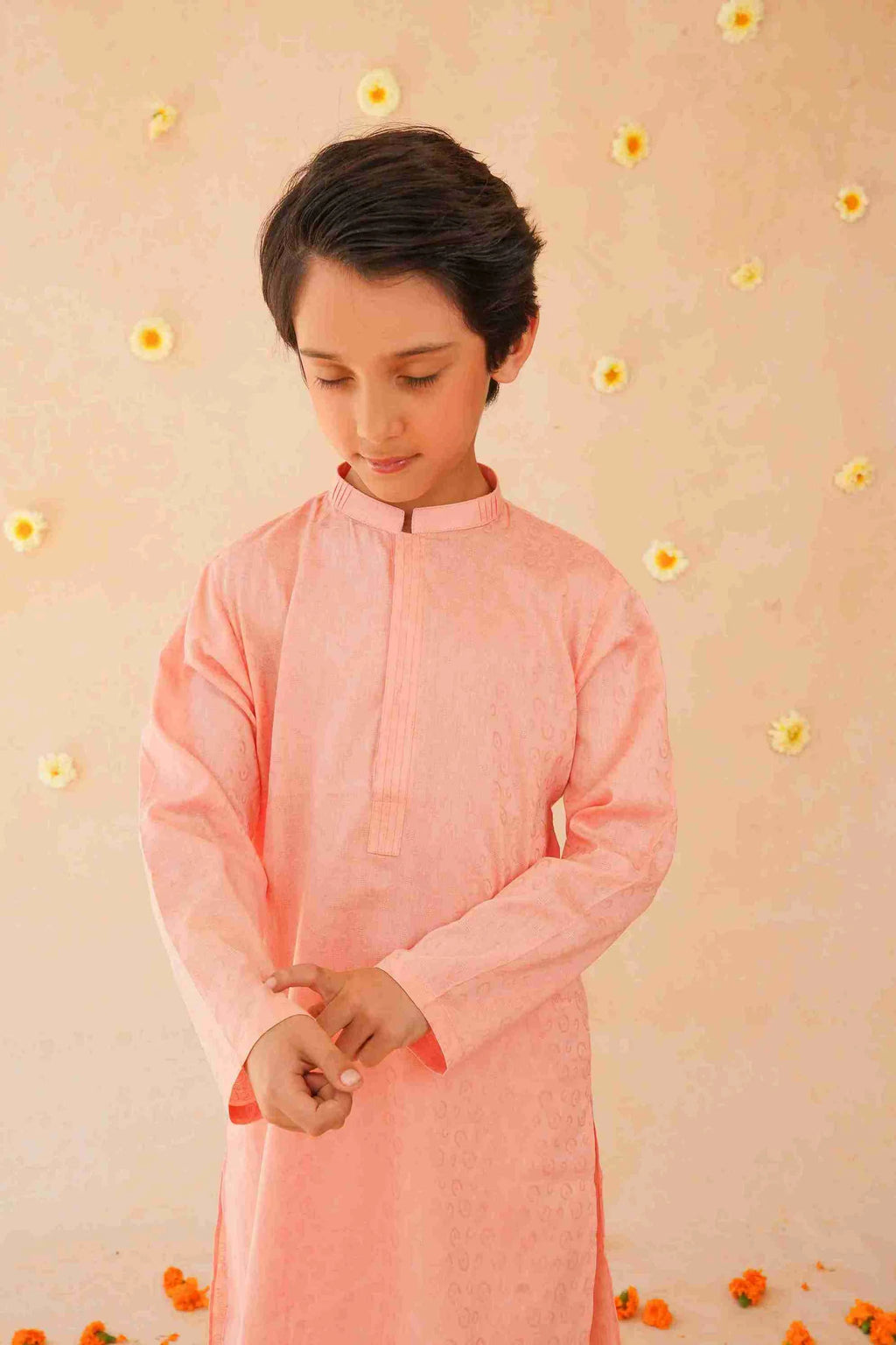 Boys Brown Cotton Kurta & Trouser | Breathable Ethnic Wear