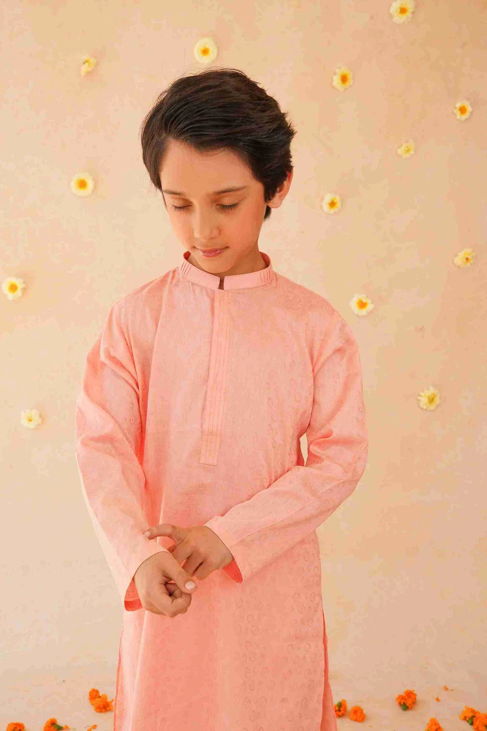 Boys Brown Cotton Kurta & Trouser | Breathable Ethnic Wear