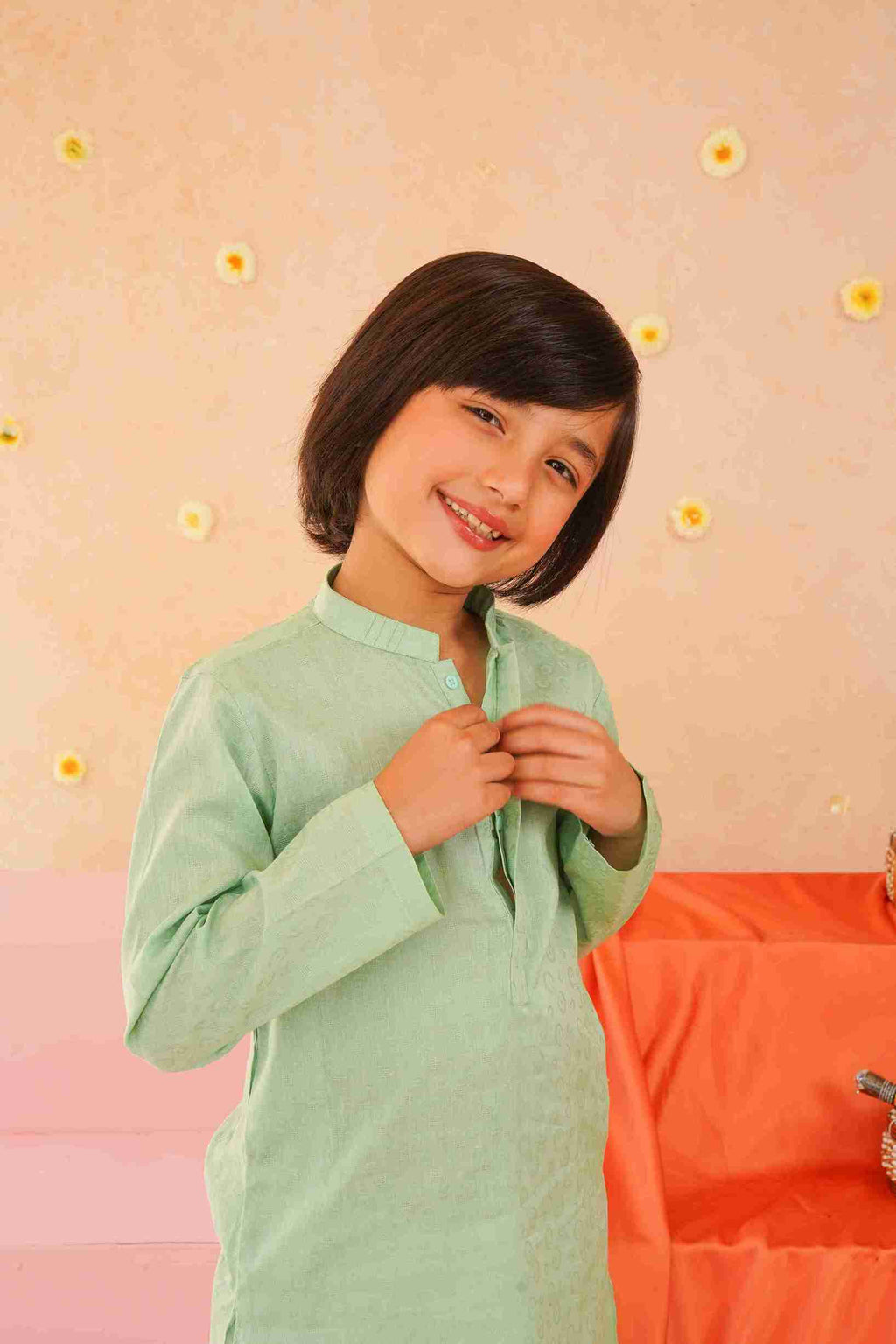 Boys' Sky Blue Cotton Kurta & Trouser Set