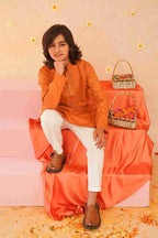 Boys' Cotton Pink Kurta & Trouser Set | Stylish Festive Wear