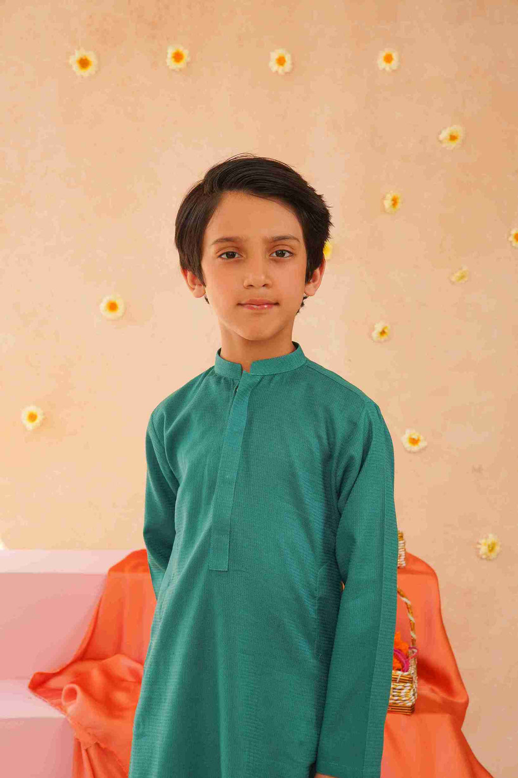 Boys Green Cotton Kurta | Breathable Ethnic Wear